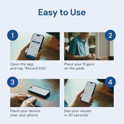 KardiaMobile 1-Lead EKG Monitor, Medical-Grade FDA-Cleared Personal Heart Monitor, Detects Normal, AFib & Arrhythmias, 30 Second Results