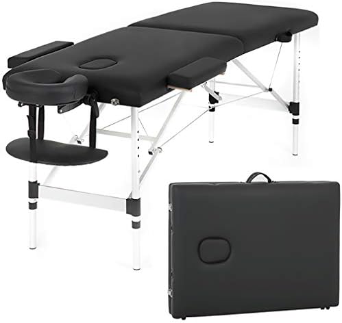 PayLessHere Massage Table Massage Bed Spa Bed 73 Inch Aluminium Massage Table W/Face Cradle Carry Case Height Adjustable 2 Fold Portable Facial