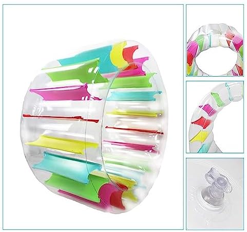 MorTime Inflatable Roller Float, 40'' Colorful Water Wheel, Swimming Pool Roller Toy for Kids and Adults Outdoors