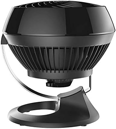 Vornado 460 Small Desk Fan with 3 Speed Settings, Adjustable Tilt Chrome Glide Bar, for Bedroom, Office, Home, Air Circulation up to 70 Feet, Quiet Table Fan, Black