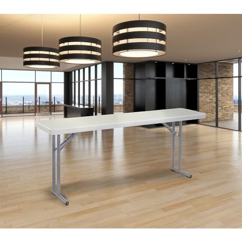 Seminar Folding Table by National Public Seating – 18x72 Portable, Heavy-Duty Foldable Table Indoor/Outdoor Table for Office, Conferences & Training Rooms – Lightweight & Durable, Speckled Gray