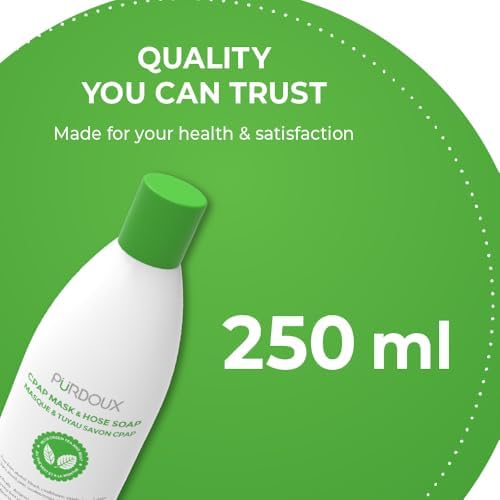 CPAP Mask & Hose Soap (Pack of 3 Bottles x 250mL) Green Tea Mint Scent | 8.4 fl oz, Alcohol Free, Silicone Safe, CPAP Hose Cleaner, Removes Dirt & Facial Oils, Gentle Cleaning, CPAP Supplies