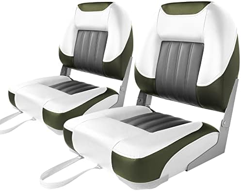 XGEAR Fold-Down Boat Seat, Low Back Fishing Boat Chair