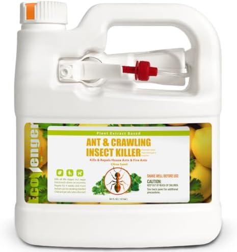 EcoVenger By EcoRaider Ant Killer & Crawling Insect Killer, 16 OZ Ready to Use, Indoor & Outdoor, Kills & Repels, Lasting Prevention, Natural & Non-Toxic Plant Based Formula, Pleasant Citrus Scent