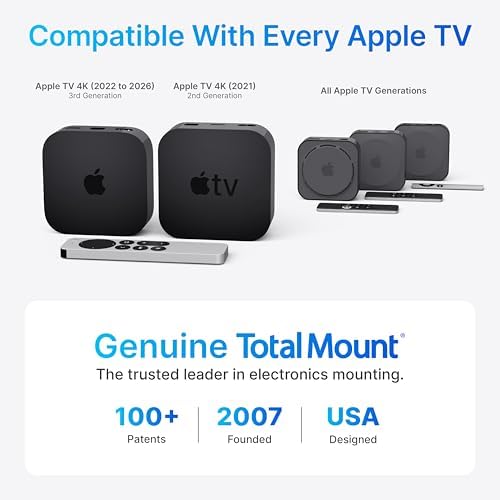 TotalMount for Apple TV – Fits All Models, Heat Management, Premium Quality | Designed in the USA