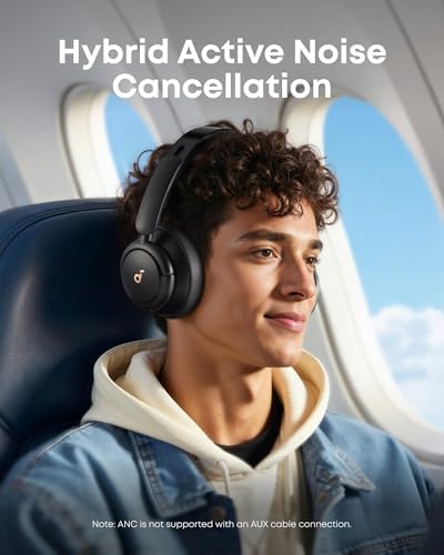 Soundcore by Anker Q30 Hybrid Active Noise Cancelling Headphones, Black