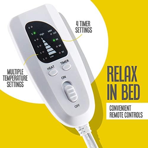 Heating pad - Electric Best for Back Pain and Cramps Relief 2 Hour auto Off Measures 24" X 12" Moist with Many Adjustable Setting Heats Fast