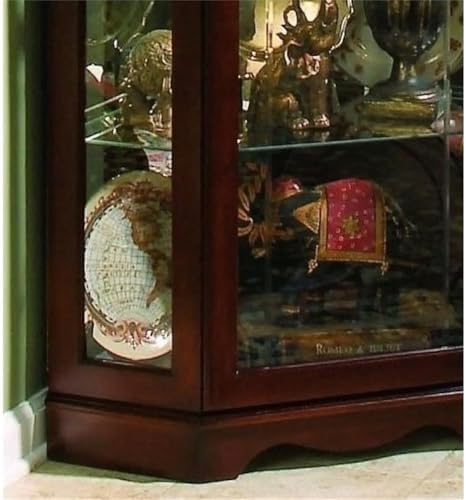 Beaumont Lane 78" H Traditional Wood Corner Curio Cabinet with Adjustable Glass Shelves & Adjustable Glides for Leveling Assembly Required