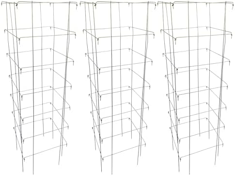 Happy Trees Large Heavy Duty Folding Tomato Cages, 3-Pack, Made in USA