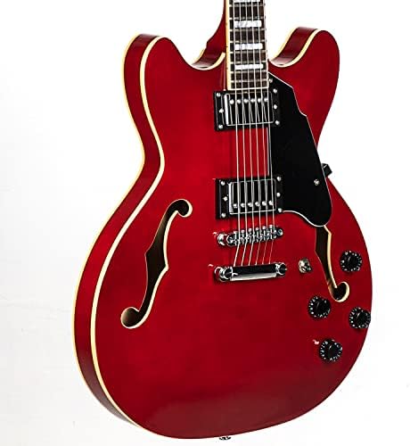 Grote Full Scale Electric Guitar Semi-Hollow Body Guitar Stainless Steel Frets (Vintage Sunburst)