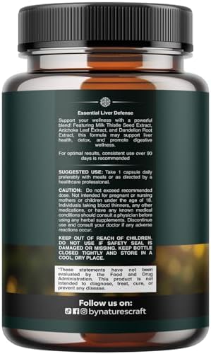 Liver Support Milk Thistle Supplement for Liver Cleanse Detox & Repair - Advanced Milk Thistle and Dandelion Root Supplement with Artichoke Extract