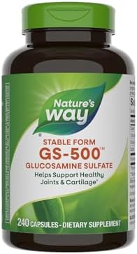 Nature's Way GS-500 Glucosamine Sulfate, Stable Form, 240 ct | Helps Support Healthy Joints & Cartilage*, 500 mg Glucosamine per Capsule, Gluten-Free