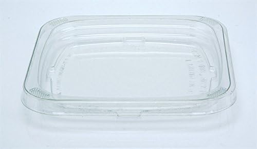 Pactiv Recessed PET Square Container Lid Fits 12, 16, 24, 32 oz. Square Deli Container, Clear | 960/Case