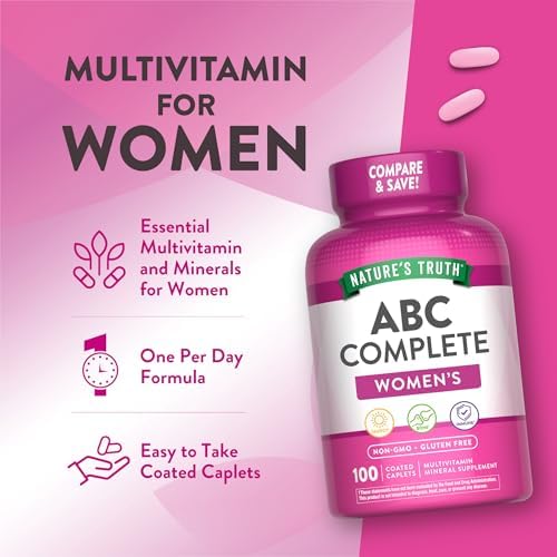 Nature's Truth Women's 50+ Multivitamin Caplets | 100 Count | with Vitamin A, C, D, E and Zinc | Non-GMO & Gluten Free Supplement