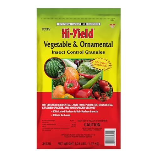 Hi-Yield (32325) Vegetable & Ornamental Insect Control Granules, 4 lbs | Lambda-cyhalothrin granules - Controls soil and foliage insects in vegetable & ornamental gardens - Gardeners