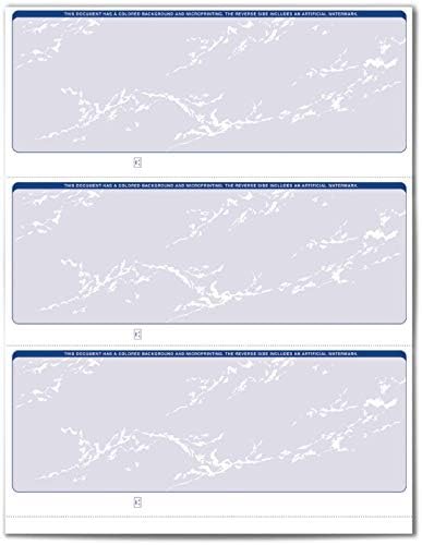 VersaCheck Secure Checks - 750 Blank Business Checks - Blue Prestige - 250 Sheets Form #3000-3 Per Sheet