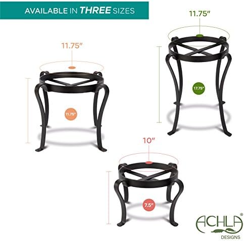 Achla Designs Patio Flower Pot Plant Stand, 18-in H Black