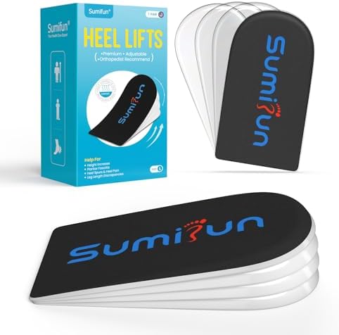 Sumifun Heel Lift, 4-Layer 1 Inch Gel Shoe Lifts for Women Uneven Legs, Adjustable Orthopedic Heel Lifts for Heel Pain and Leg Length Discrepancy