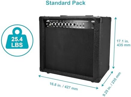 Monoprice 1x10 Guitar Combo Amplifier - Black 40-Watt, Spring Reverb, 10-Inch 4-Ohm Speaker, High & Low Inputs, Headphone Output - Stage Right Series
