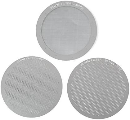 Stainless Steel Filter for AeroPress, 3 Reusable Metal Discs | Mesh, fine and ultra-fine discs. Tune body and clarity per brew. No paper waste. Reusable for years.