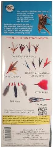 GoCat Da Fur Thing Cat Toy, Rabbit Fur and Feather Toy Stuffed with Catnip