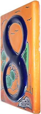 Desert Talavera Ceramic House Number Eight