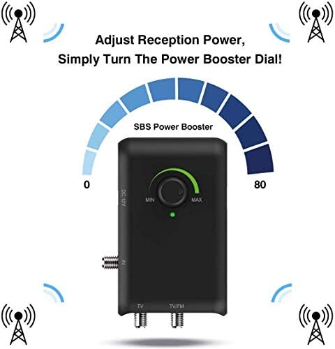 Antop HD Smart Boost Antenna Amplifier, TV Antenna Amplifier Signal Booster, HDTV Booster with Dual Outputs for 2 TVs, HD Digital VHF UHF FM Amplifier