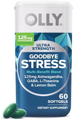 OLLY Ultra Strength Stress Softgels, Stress and Mood Support* - 60 Count