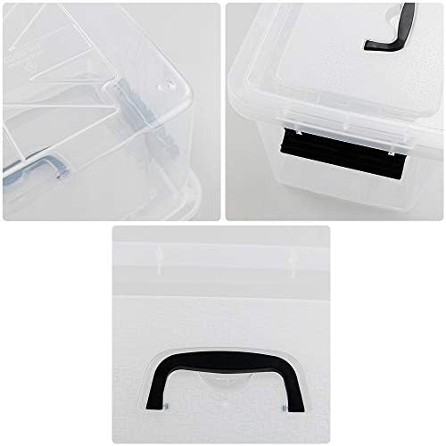 17.5 L Clear Plastic Storage Box, 4-Pack Latch Storage Bin