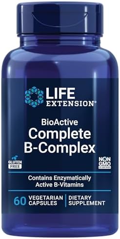 Life Extension BioActive Complete B-Complex, Heart, Brain and Nerve Support, Healthy Energy, Metabolism, Complete B Complex, 60 Vegetarian Capsules | Complete B Complex for Heart, Brain & Nerve Support with Healthy Energy & Metabolism in Vegetarian Capsu…