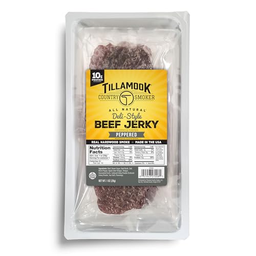 Tillamook Country Smoker Teriyaki Deli Style Thin Sliced Slab, Low Carb, High Protein, Ready to Eat Keto Snacks, Chopped & Formed Slabs,12 Count Tray