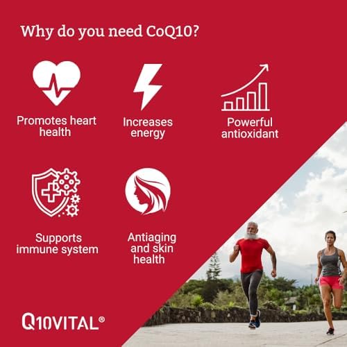 Q10Vital CoQ10 100 mg Liquid | Superior Absorption – Up to 9 Times Better Absorption | Strong Antioxidant for Heart Health, Energy Production