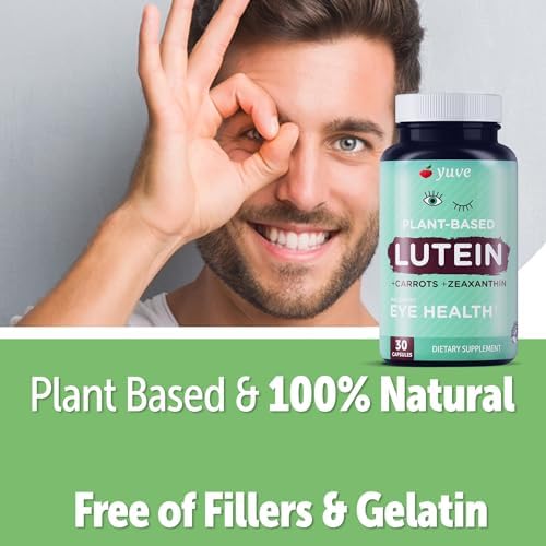 Yuve 20mg Lutein & Zeaxanthin Eye Health Supplement with Clinically Studied Lutemax 2020 Carotenoid Complex - Supports Dry Eyes