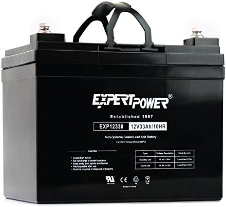 ExpertPower EXP33-12V 33Ah SLA AGM Battery for Solar Energy Storage, UPS, Trailer, Security System, Mobility Scooter, Small Marine Battery Backup, Rechargeable 12V Batteries Lead Acid, M6