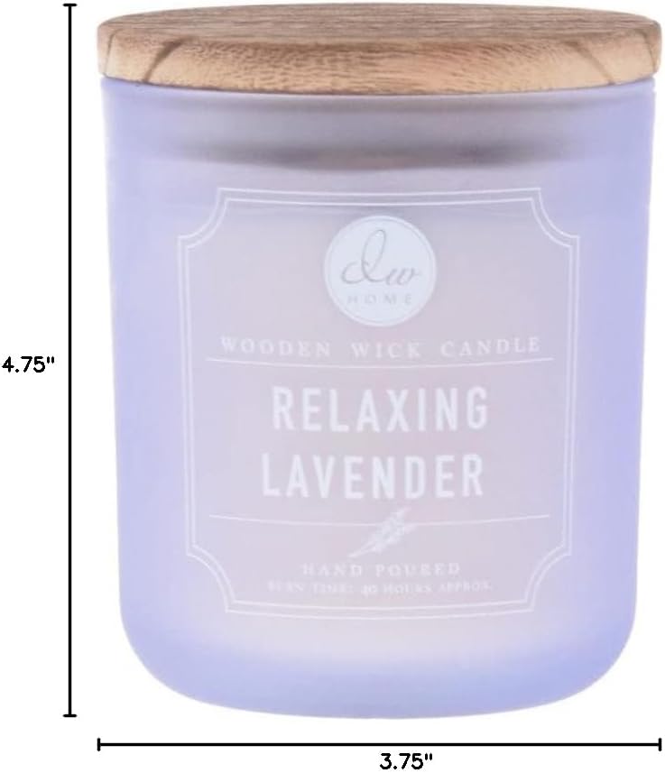 DW Home Relaxing Lavender Scented Candle for Home, 9 oz, 8.8 oz Candle Jar, Up to 33H Burn Time, Luxury Scented Candle for Relaxation, Gifting, Home Décor