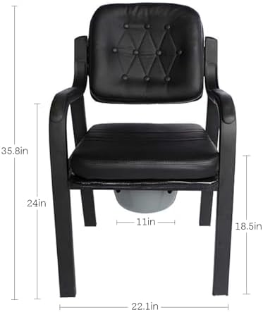 Dyale Deluxe Comfort Commode with Padded Seat Heavy Duty Bedside Commode Chair,Elderly Bathroom Safety Frame Toilet Seat