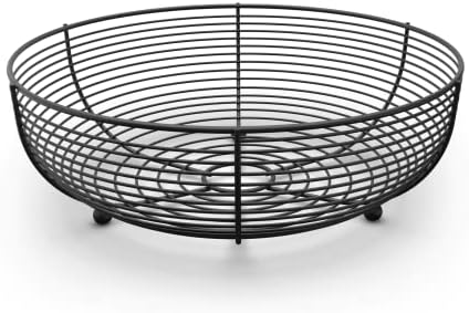 CAXXA Countertop Fruit Bowl, Wire Basket for Fruits, Breads, Vegetables,Snacks, Black