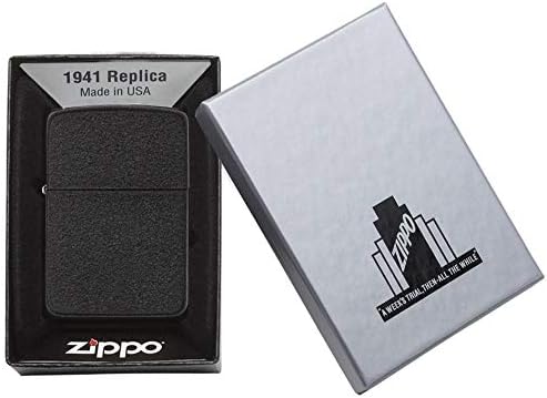 Zippo 1941 Black Crackle Replica Pocket Lighter