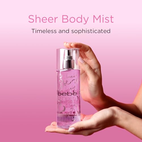 Bebe Sheer Eau de Parfum Spray for Woman - Long Lasting Amber Floral Womens Fragrance - Notes of Citrus Cocktail, Pink Peony and Sandalwood Perfume for Women - 3.4 oz