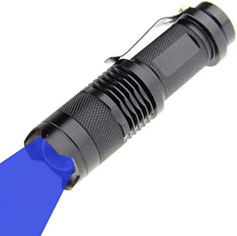 Scalable Blue LED Flashlight 3 Mode Long Range Blue Light Flashlight Torch Night Fishing and Outdoor Activities-Black House