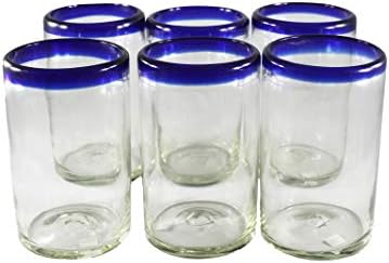 Fiesta Brands Mexican Blue Rimmed Drinking Glasses