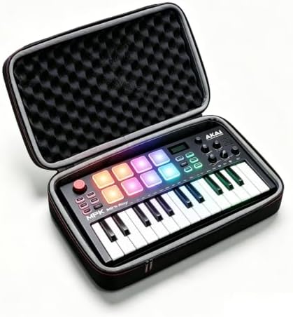 XANAD Case for Akai Professional MPK Mini MK3/MKII/MPK Mini Play Controller | Hard Storage Protective MIDI Keyboard Controller Bag
