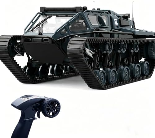 XINGRUI 1:18 RC Military Truck, 50 Min Playtime Remote Control Car, 2.4Ghz 4WD Off-Road Vehicle, All Terrain Toy with LED Lights, Gift for Boys Girls Ages 6+