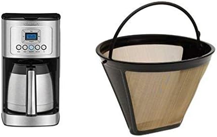 Cuisinart DCC-3400 12-Cup Programmable Thermal Coffeemaker, Stainless Steel & Cuisinart GTF Gold Tone Filter