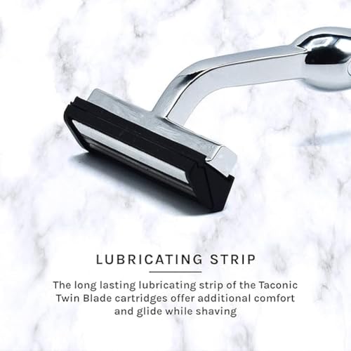 Taconic Heavyweight Trac II-Compatible Razor with 10 Cartridges | All-Metal Non-Pivoting Razor Fits Trac Ii-Style Twin Blade Cartridges And Includes