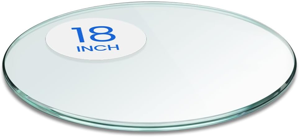 24 inch Round Glass Table Top - Tempered - 3/8" Thick Glass Surface, Safe Pencil Edge, Multipurpose for Dining Table, Patio, Coffee and End Table
