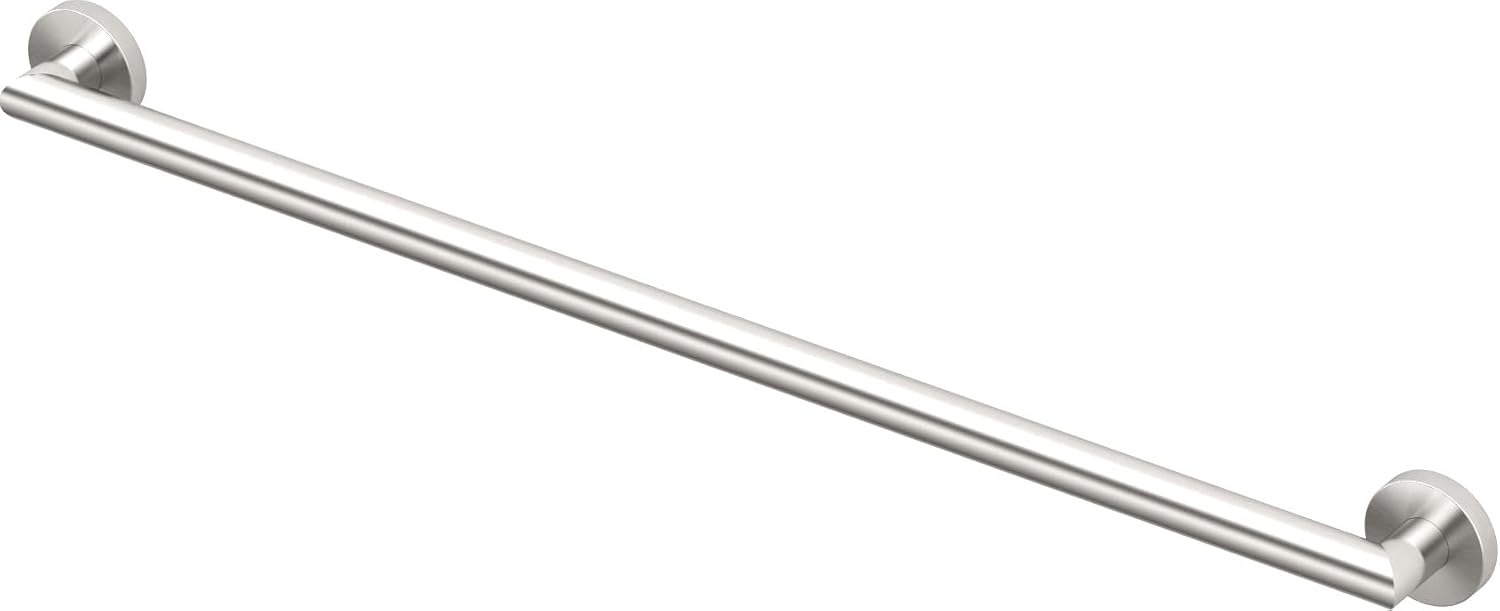 Gatco 970 Glam Shower Grab Bar, 12 Inch, ADA Compliant Stainless Steel, Satin Nickel, Wall Mounted Bathroom Handrail