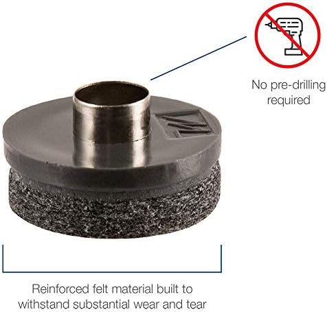 SoftTouch 1" Round Nail-On Felt Furniture Sliders, Protective Heavy-Duty Felt Pads for Wood Furniture and Hard Surfaces, 48-Count, Brown