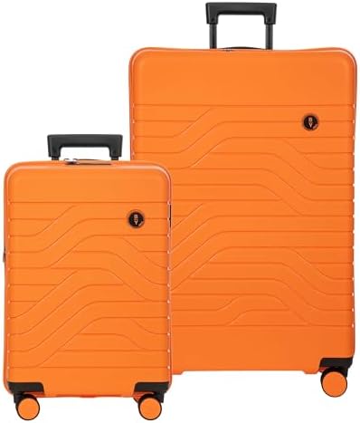 Bric's B|Y Ulisse Checked Luggage with Spinner Wheels – Expandable Lightweighted Hard Shell Suitcase, TSA Combination Lock - Removeable Wash Bag Included - 30 Inch, Mango