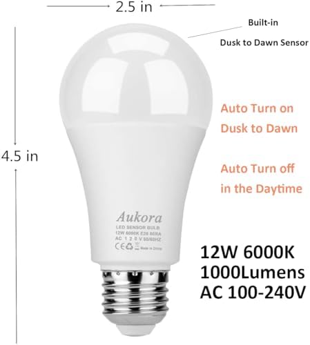 Aukora Dusk to Dawn Light Bulb